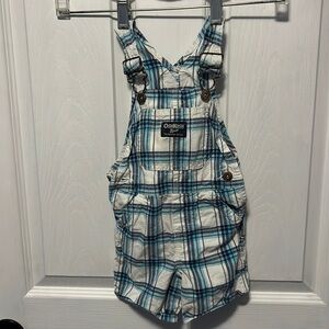 4/$15 Osh  Kosh overalls plaid 12m